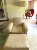 LR- Tan Sofa Chair and Leg Rest