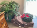 DR- Artificial Plant, Outdoor Cushions, and Christmas Wreaths