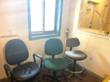 O1- (3) Office Chairs, Lamp, and Stapler