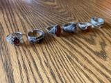 K- (6) Sterling Silver Rings