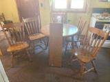 K- Oak Table with 6 Chairs & Leaf