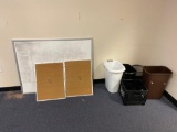 B- Bulletin Boards, Dry Erase Board, Trash Cans
