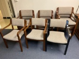 I- (10) Uphostered Wood Frame Chairs