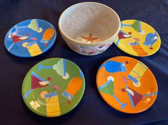 Set of (4) Plates and Bowl