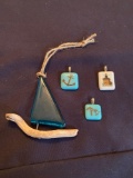 Toledo Pendant, Anchor Pendant, Great Lakes Pendant, Sailboat Ornament