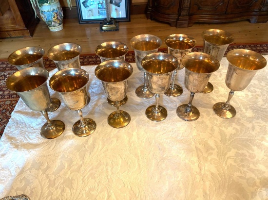 1- (12) Silverplate Goblets