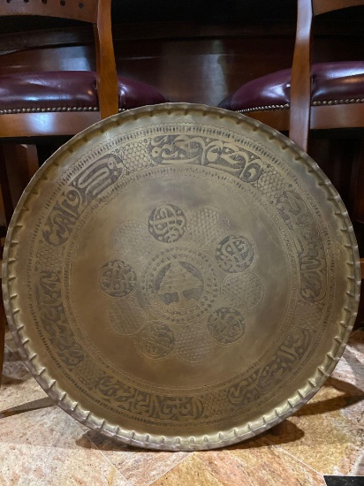 4- Large Brass Arabic Tray