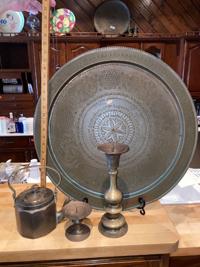 9- Arabic Brass Platter and Accessories