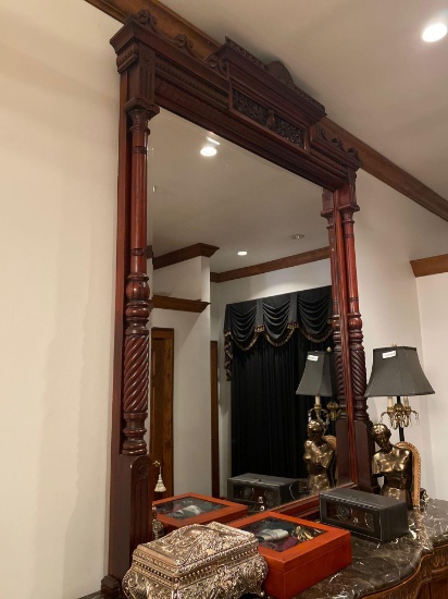 Z- 10B- Large Mahogany Beveled Mirror