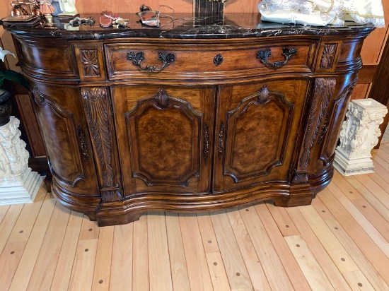 Z-11- Drexel Heritage Marble Top Wood Buffet