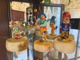 O- Lot of (3) Clown Figurines on Marble