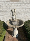 O- Concrete Birdbath Fountain