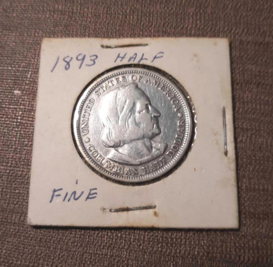 1893 Columbian US Half Dollar Silver Coin