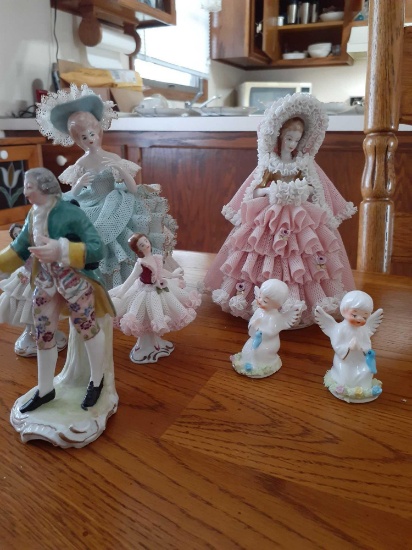 K- (7) Porcelain Figurines