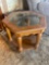 FR- (3) Wood and Glass End Table Set