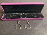 Vivir World Japanese Elegance Collection Silver Necklace and Silver Earrings