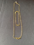 Vivir World Greek Ethos Collection Gold Necklace and Gold Bracelet