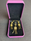 Vivir World Chinese Collection Gold Earrings and Gold Pendant