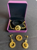 Vivir World Celtic Collection Gold Earrings, Gold Pendant, and Gold Bracelet