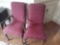 DR- (2) Red Cushioned Wood Chairs