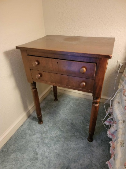 BR-1 Antique Wood Side Table