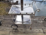 P1- Outdoor Metal/Glass Serving Cart