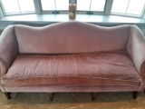 LR- Wood Leg/Framed Sofa with Red Cushion