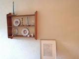 BR3- Contents of Wood Shelf and Framed Drawing