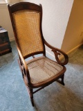 BR-1 Wood/Rattan Rocking Chair