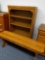 B- Wood Bench and Book Shelf