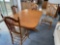 LR- Oak Pedestal Dining Table with 4 Chairs