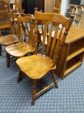 B- (6) Piece Table and Wood Chairs, (1) Wood End Table