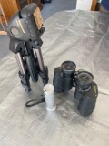 LR- Bushnell 7 x 35 Binocular, Vanguard Tripod, Flashlight