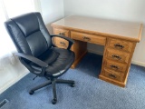 O- Oak Desk with Office Chair