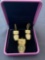 Vivir World Japanese Elegance Collection Gold Pendant and Gold Earrings