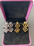 Vivir World Greek Ethos Collection Gold Earrings and Silver Earrings