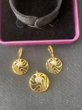 Vivir World African Grace Collection Gold Earrings and Gold Pendant