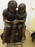 R4- Bronze Statue of Girls Holding Bird