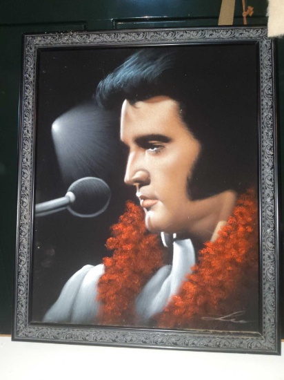 B- Velvet Elvis Presley Framed Artwork