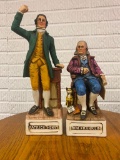 (2) Ben Franklin and Patrick Henry Empty Decanter