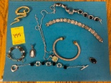 Necklace, (4) Bracelets, (2) Pendants, (1) Pin