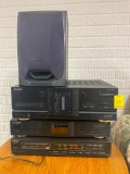 (2) Fischer Stereo Amplifiers, (1) Magnavox Disc Player, (1) Fischer Speaker