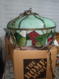 B- Tiffany Style Stained Glass Chandelier