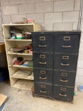 O- (2) Filing Cabinets and Wood Wall Storage Unit