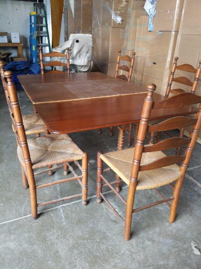 S- Drop Leaf Dining Table with (6) Chairs