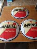 G- Lot of (3) IMPERIAL Refineries Glass For Gasoline Pump Globes