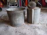 G- Pair of Galvanized Bucket and Watering can