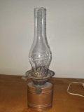 LR- Antique Hinks Copper Oil Lamp