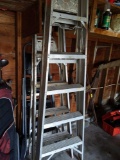 G- Lot of 2 Aluminum Ladders and Step Ladder