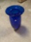 LR- Blenko Handmade Blue Glass Vase